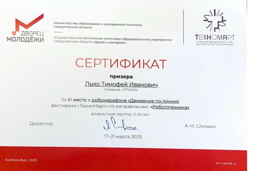 Робомарафон «Движение по линии» в рамках фестиваля «ТехноМарт»